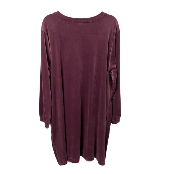 J. Jill Pure Jill Long Sleeve Velour Dress in Huckleberry Purple Womens 3X - Picture 5 of 6